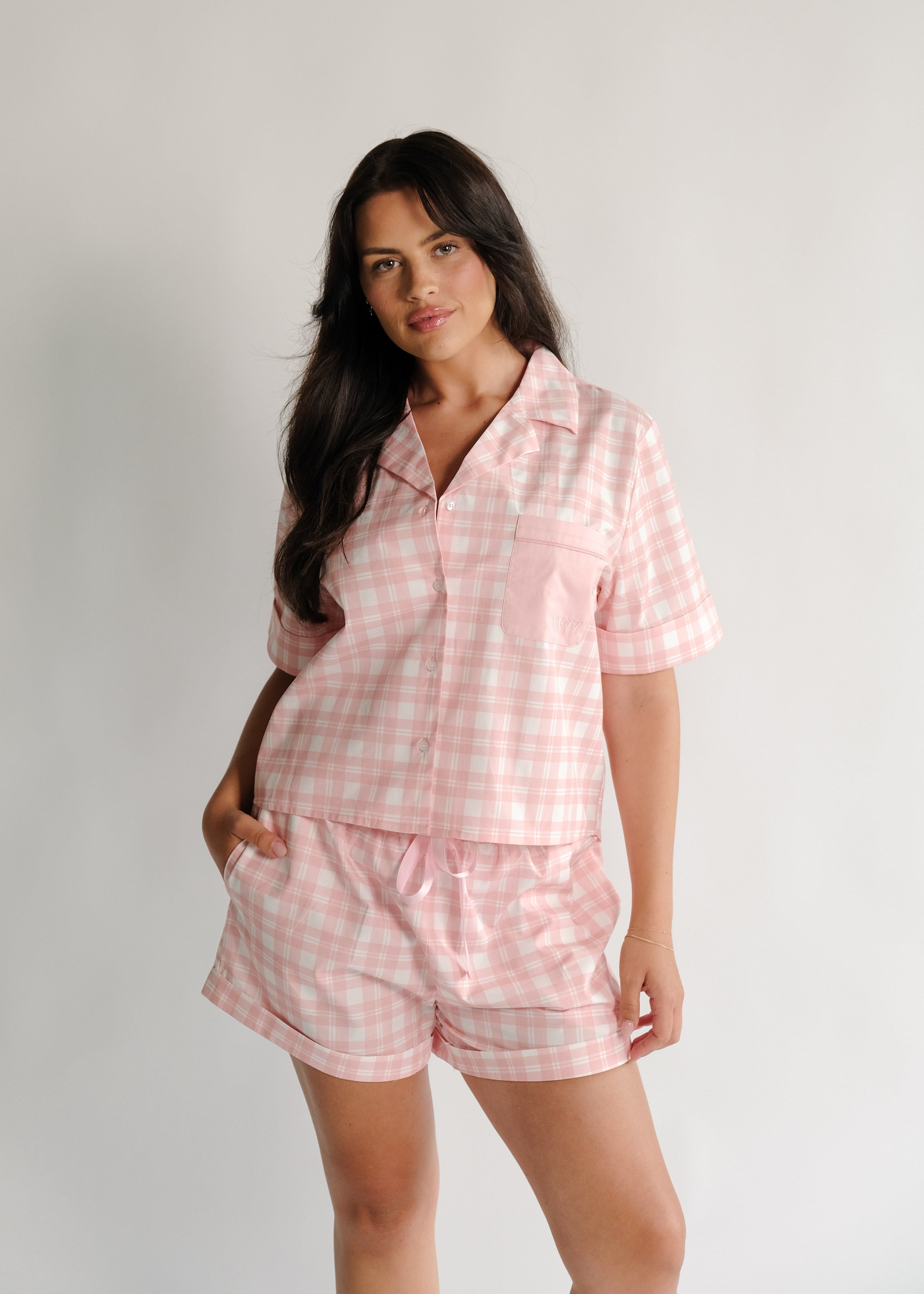 Pretty in Pink Gingham Sleep Set